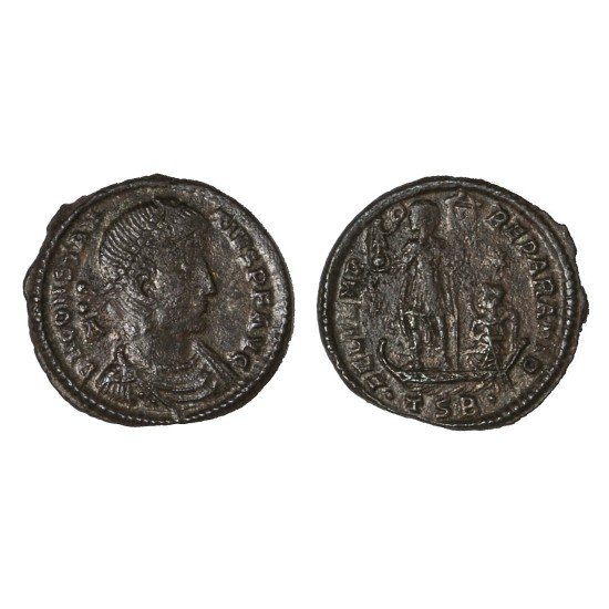 Moneda Imperio Romano Maiorina Constancio II 350 d.C.