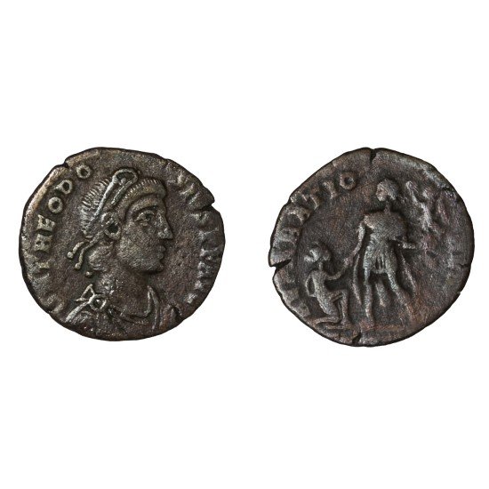 Moneda Imperio Romano Maiorina Teodosio I 379-383 d.C.