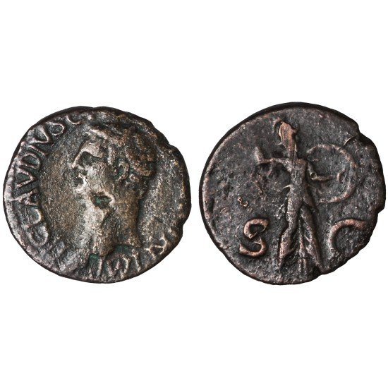 Moneda Imperio Romano As Claudio I 41-42 d.C.