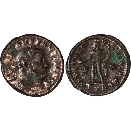 Moneda Imperio Romano Follis Constancio I 303-305 d.C.