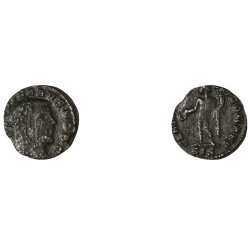 Moneda Imperio Romano ¼ de Follis Severo II 305 d.C.