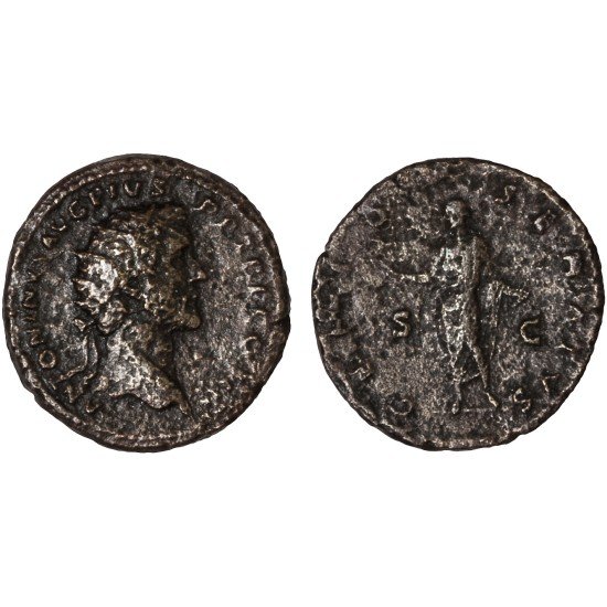 Moneda Imperio Romano Dupondio Antonino Pío 142 d.C.