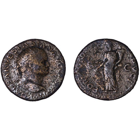 Moneda Imperio Romano Dupondio Vespasiano 77-78 d.C.