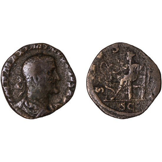 Moneda Imperio Romano Sestercio Maximino I 236 d.C.