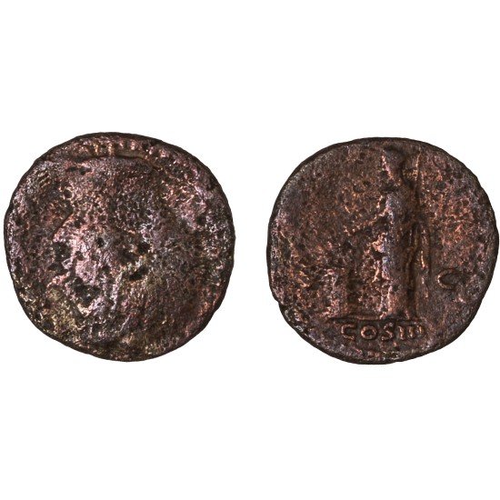 Moneda Imperio Romano As Adriano 126 d.C.
