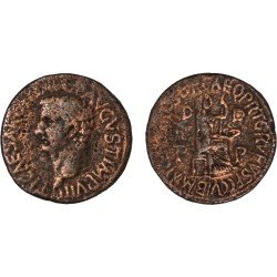 Moneda Imperio Romano Dupondio provincial Tiberio 27-28 d.C. Moneda Imperio Romano Dupondio provincial Tiberio 27-28 d.C.