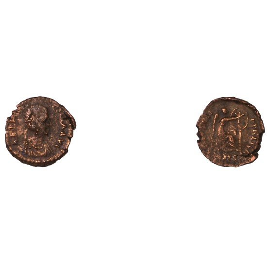 Moneda Imperio Romano ¼ de maiorina Aelia Flaccilla 383 d.C.
