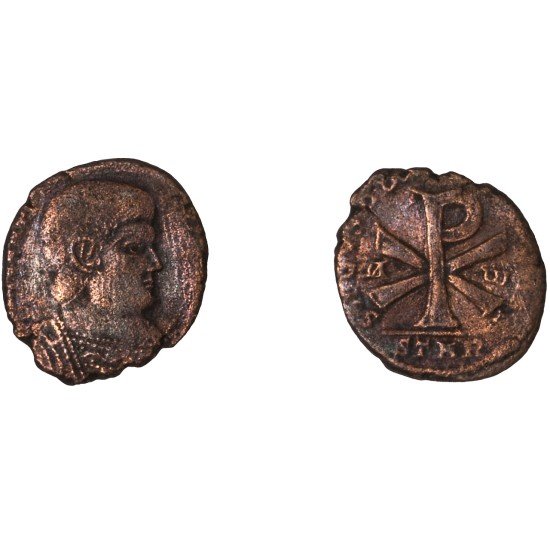 Moneda Imperio Romano Maiorina Decencio 353 d.C.