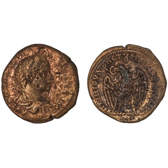 Moneda Imperio Romano Tetrassarion Alejandro Severo 224-226 d.C.
