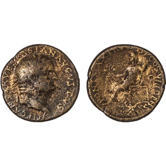 Moneda Imperio Romano Dupondio Vespasiano 77-78 d.C.
