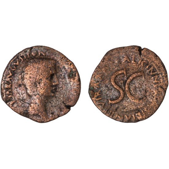 Moneda Imperio Romano As Augusto 6 a.C.