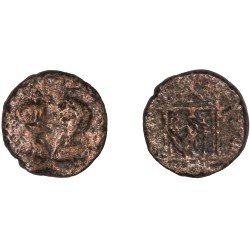 Moneda Imperio Romano Tetrassarion Severo y Caracalla 208 d.C.