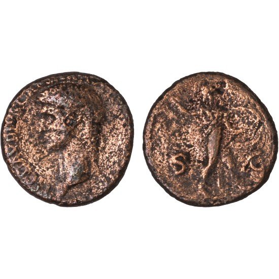 Moneda Imperio Romano As Claudio I 41-42 d.C.
