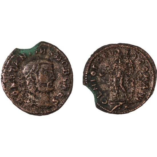 Moneda Imperio Romano Follis Constancio I 299-300 d.C.