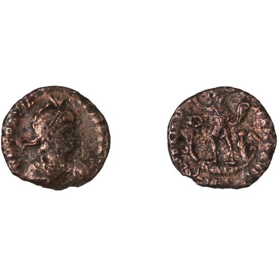 Moneda Imperio Romano Maiorina Graciano 383 d.C.