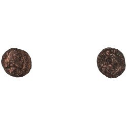 Moneda Imperio Romano Maiorina imitativa Juliano II después de 355 d.C.