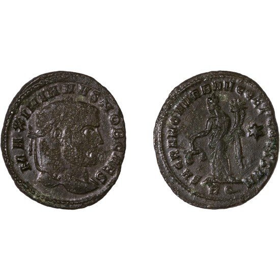 Moneda Imperio Romano Follis Galerio 302-303 d.C.