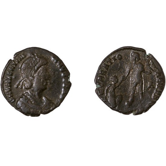 Moneda Imperio Romano Maiorina Valentiniano II 379-383 d.C.