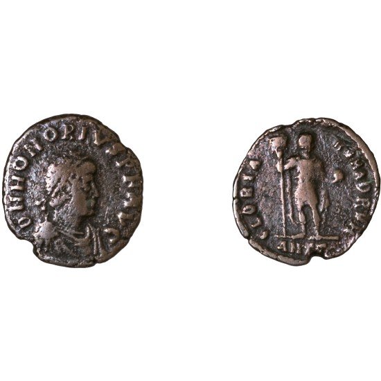 Moneda Imperio Romano Decargiro Honorio 393-395 d.C.