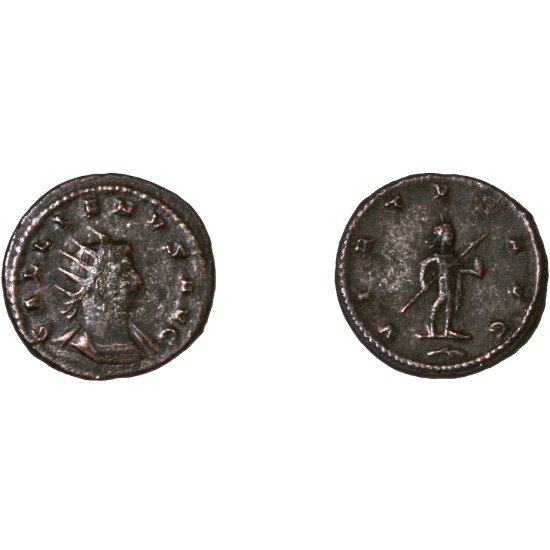 Moneda Imperio Romano Antoniniano Galieno 265 d.C.