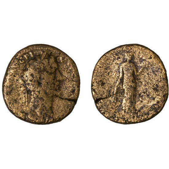 Moneda Imperio Romano Sestercio Antonino Pío 143 d.C.