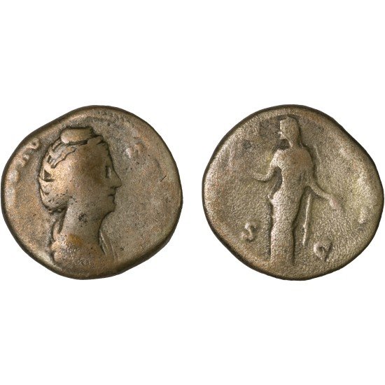 Moneda Imperio Romano Sestercio Diva Faustina I 147-161 d.C. Moneda Imperio Romano Sestercio Diva Faustina I 147-161 d.C.