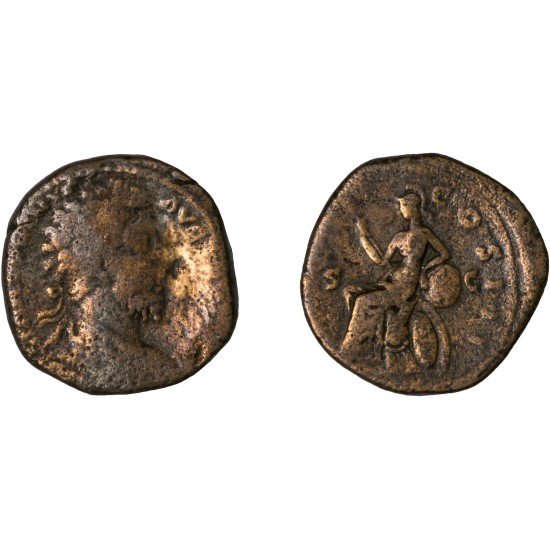 Moneda Imperio Romano Sestercio Marco Aurelio 172 d.C.