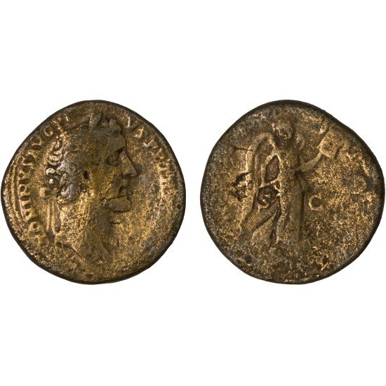 Moneda Imperio Romano Sestercio Antonino Pío 143 d.C.