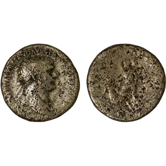 Moneda Imperio Romano Sestercio Trajano 104 d.C.