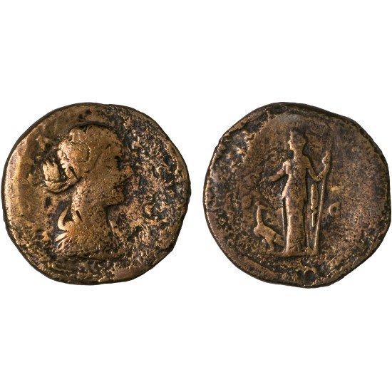 Moneda Imperio Romano Sestercio Lucilla 166-169 d.C.
