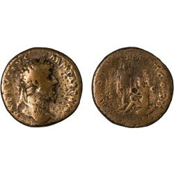 Moneda Imperio Romano Sestercio Lucio Vero 165 d.C.