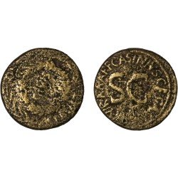 Moneda Imperio Romano Sestercio Augusto 16 a.C.
