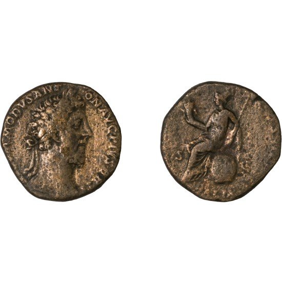 Moneda Imperio Romano Sestercio Cómodo 185 d.C.
