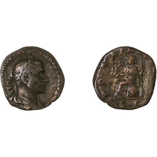 Moneda Imperio Romano Sestercio Treboniano Galo 251 d.C.