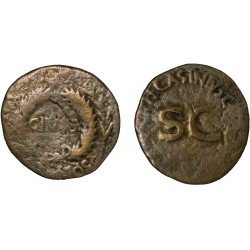 Moneda Imperio Romano Sestercio Augusto 16 a.C.