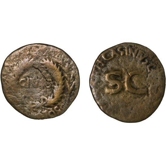 Moneda Imperio Romano Sestercio Augusto 16 a.C.