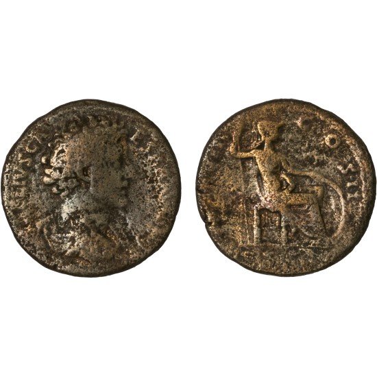 Moneda Imperio Romano Sestercio Marco Aurelio 153-154 d.C.