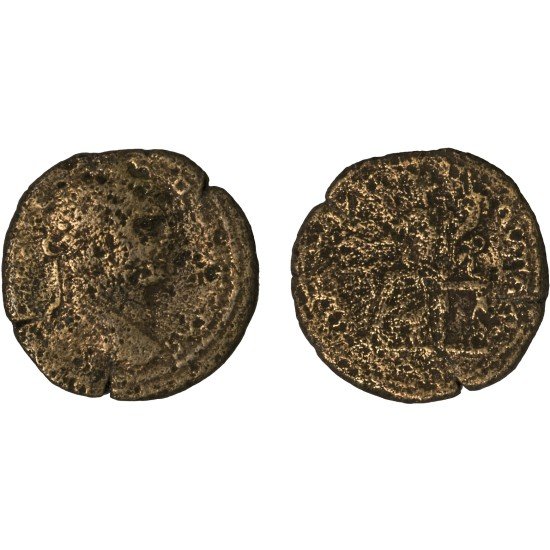 Moneda Imperio Romano Tetrassarion Geta 209-211 d.C.