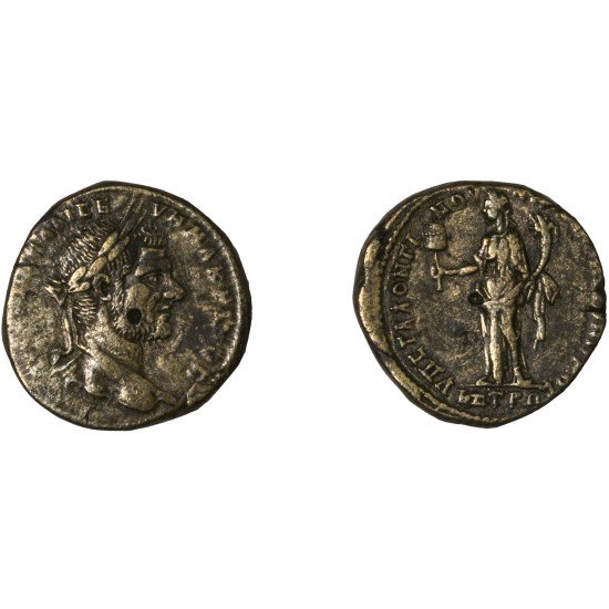 Moneda Imperio Romano Tetrassarion Macrino 217 d.C.