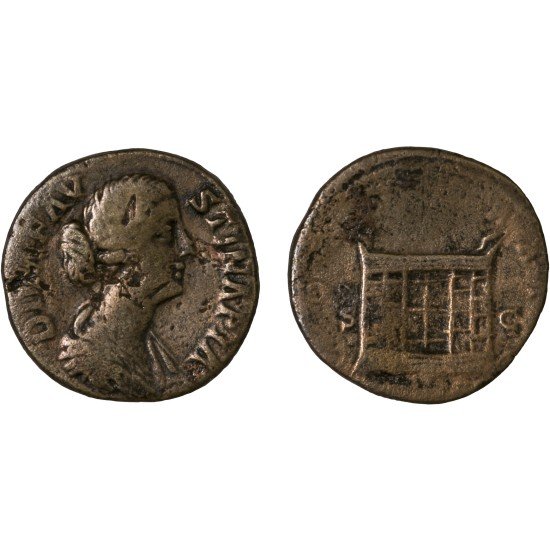 Moneda Imperio Romano Sestercio Diva Faustina II 176-180 d.C.