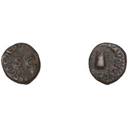 Moneda Imperio Romano Cuadrante Claudio I 41 d.C. Moneda Imperio Romano Cuadrante Claudio I 41 d.C.