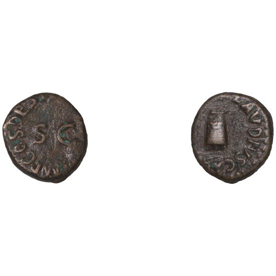 Moneda Imperio Romano Cuadrante Claudio I 41 d.C.