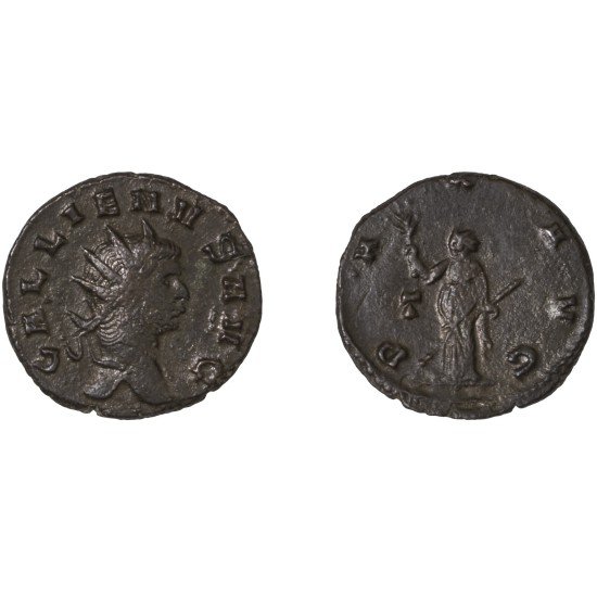 Moneda Imperio Romano Antoniniano Galieno 261-262 d.C.