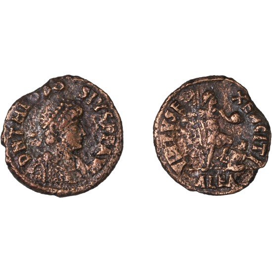 Moneda Imperio Romano Maiorina Teodosio I 387-392 d.C.