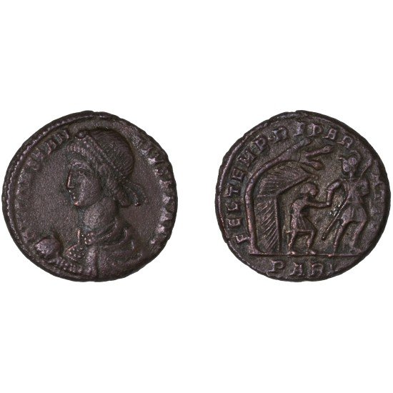 Moneda Imperio Romano  ½ maiorina Constancio II 348-349 d.C.