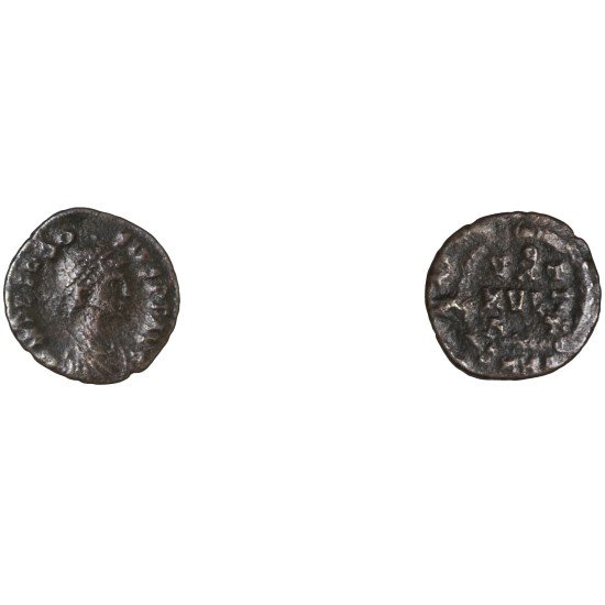 Moneda Imperio Romano ¼ de maiorina Teodosio I 383 d.C.