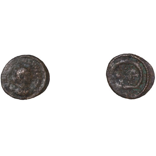 Moneda Imperio Romano ¼ de maiorina Valentiniano II 383 d.C.