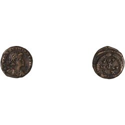 Moneda Imperio Romano ¼ de maiorina Valentiniano II después de 379 d.C.