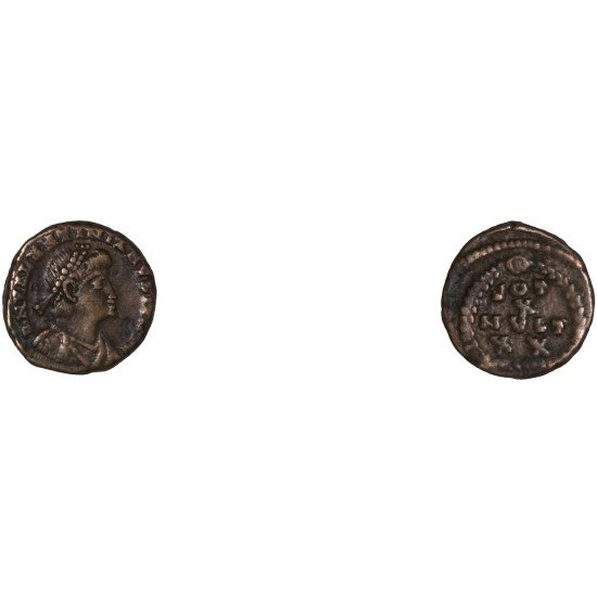 Moneda Imperio Romano ¼ de maiorina Valentiniano II después de 379 d.C.
