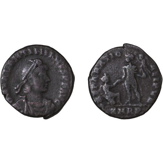 Moneda Imperio Romano Maiorina Valentiniano II 383-387 d.C.